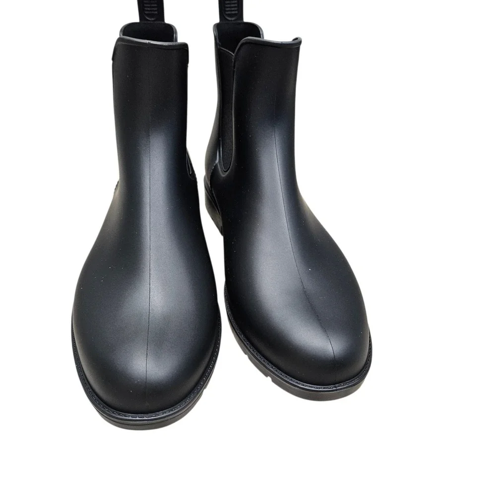 Asgard Rain Boots Womens Size 7 Black Waterproof Chelsea Ankle Matte Rubber Sole